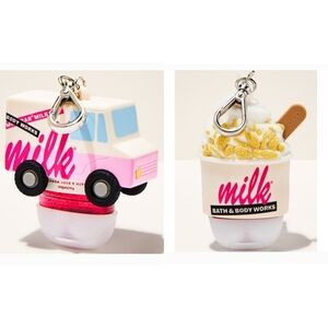 Bath & Body Works Milk Bar Pocketbac Hand Sanitizer Holders Set of 2 NEW